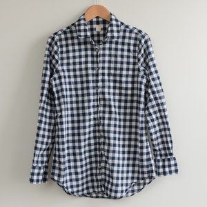 J. Crew Navy and White Buffalo Plaid Womens Shirt Size XS